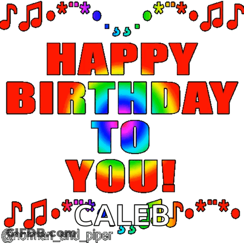 Colorful Birthday Card For Caleb GIF