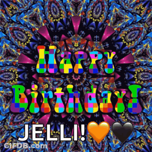 Colorful Birthday Card Named Jelli GIF