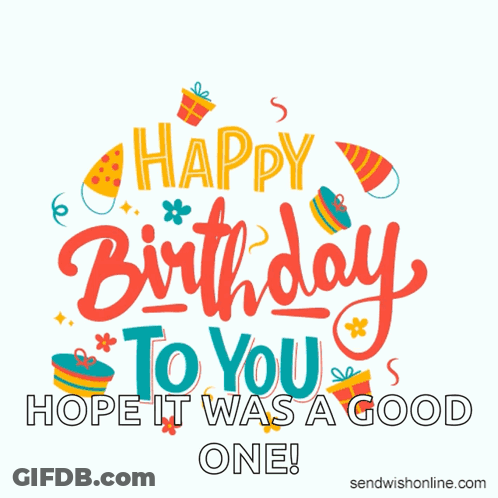 Colorful Birthday Card Saying Happy Birthday GIF