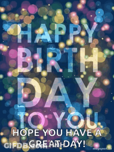 Colorful Birthday Card Saying Happy Birthday GIF