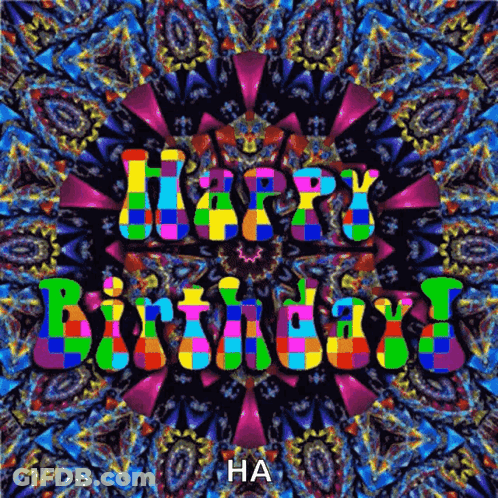 Colorful Birthday Card With Balloons And Confetti Saying Happy Birthday To You GIF