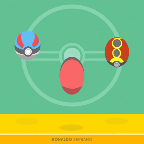 Colorful Bouncing Pokeball Animation GIF