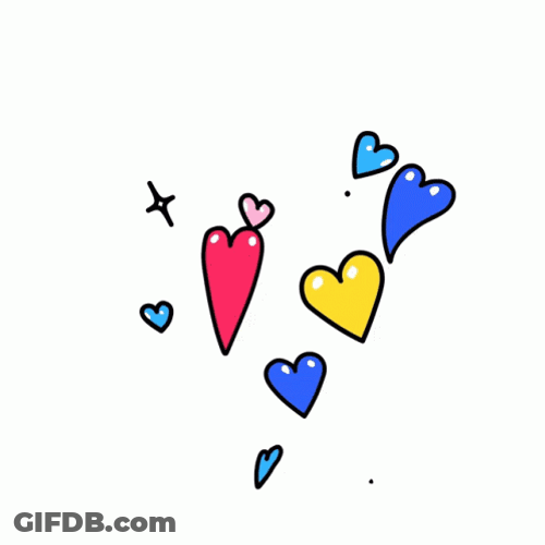 Colorful Bubble Hearts Popping Sticker GIF