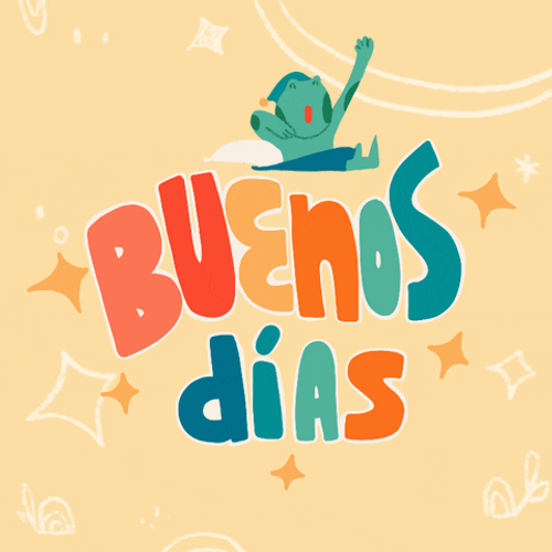 Colorful Buenos Dias Bendiciones Waving Roaming Art GIF