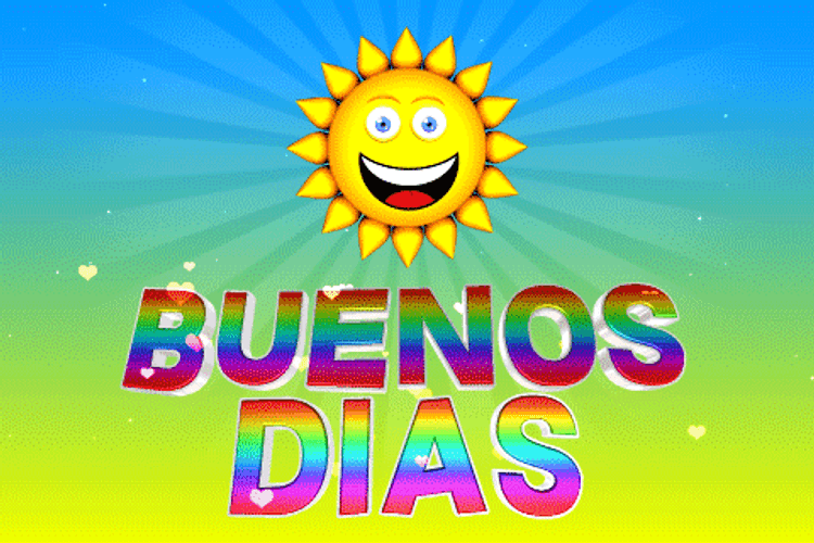 Colorful Buenos Dias Graphic Text GIF