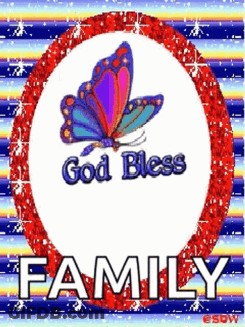 Colorful Butterfly Bendiciones For Family Sticker GIF