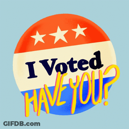 Colorful Button Saying I Voted Have You GIF