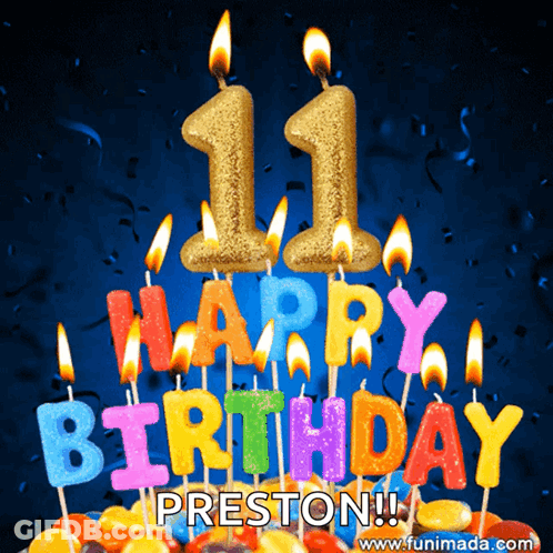 Colorful Candles That Say Happy Birthday Preston GIF