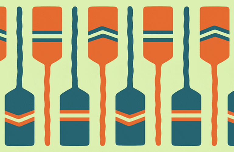 Colorful Canoe Paddle GIF