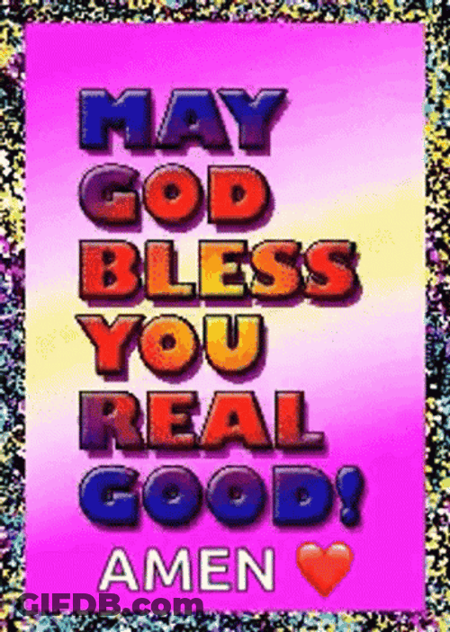 Colorful Card May God Bless You GIF