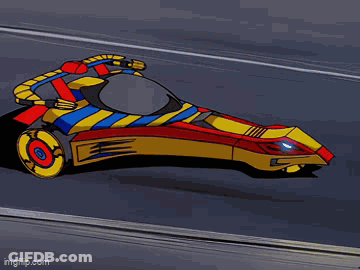 Colorful Cartoon Car Driving GIF