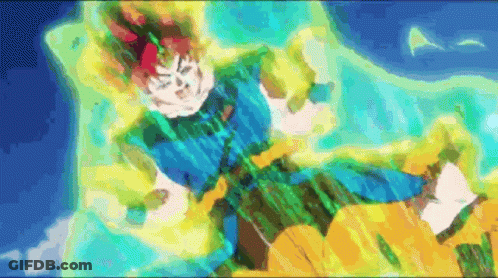 Colorful Cartoon Character In Blue And Green Outfit GIF
