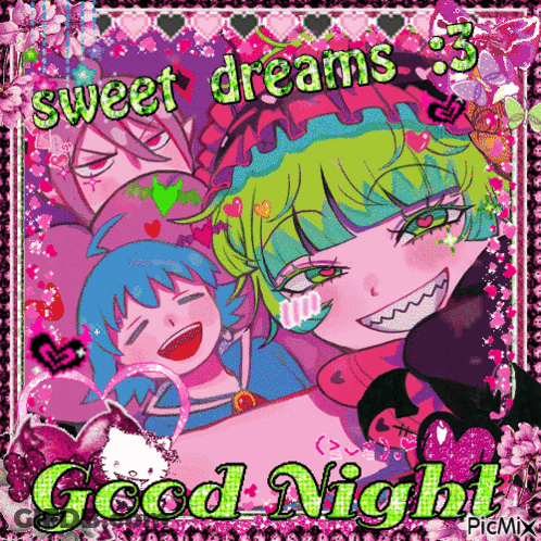 Colorful Cartoon Says Sweet Dreams Good Night GIF