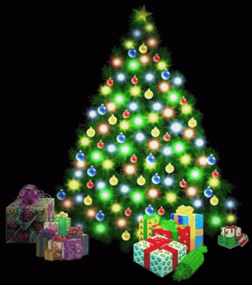 Colorful Christmas Lights Gifts GIF