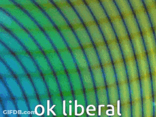Colorful Circle Saying Ok Liberal GIF