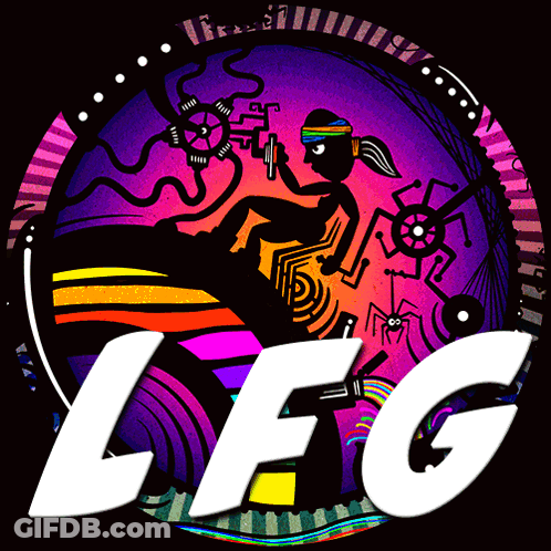 Colorful Circle With Word Leg GIF