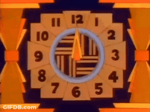 Colorful Clock Hands At 10 And 11 GIF