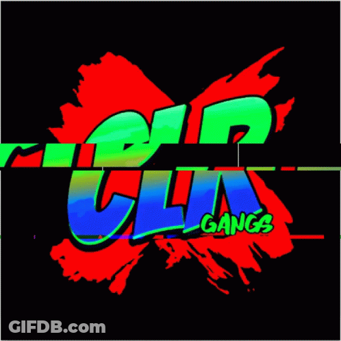 Colorful CLR Gangs Logo On Red Background GIF