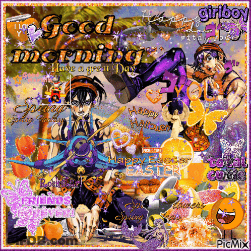Colorful Collage Saying Good Morning Have A Great Day GIF