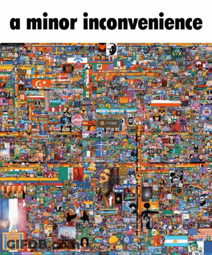 Colorful Collage With Minor Inconvenience Text GIF