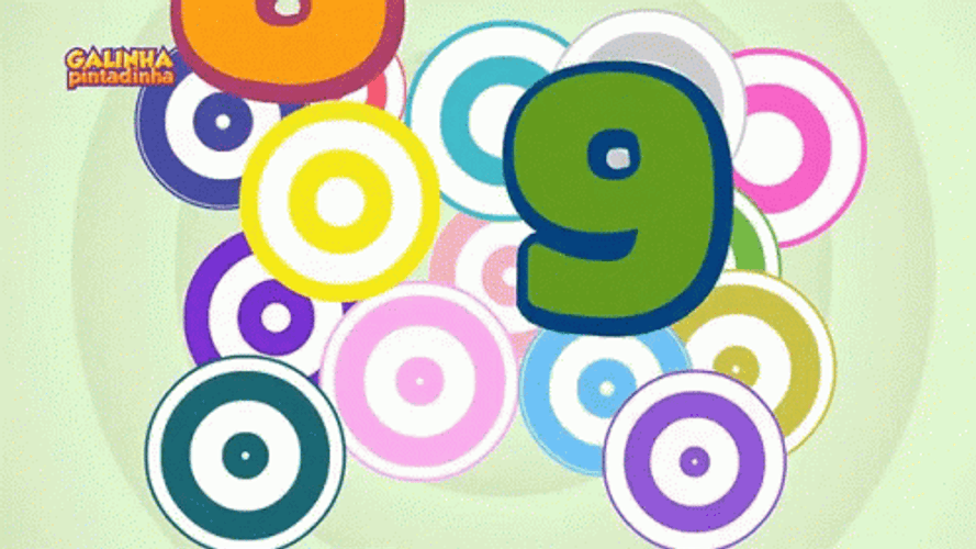 Colorful Dancing Numbers GIF
