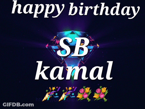 Colorful Diamond Birthday Card For Sb Kamal GIF