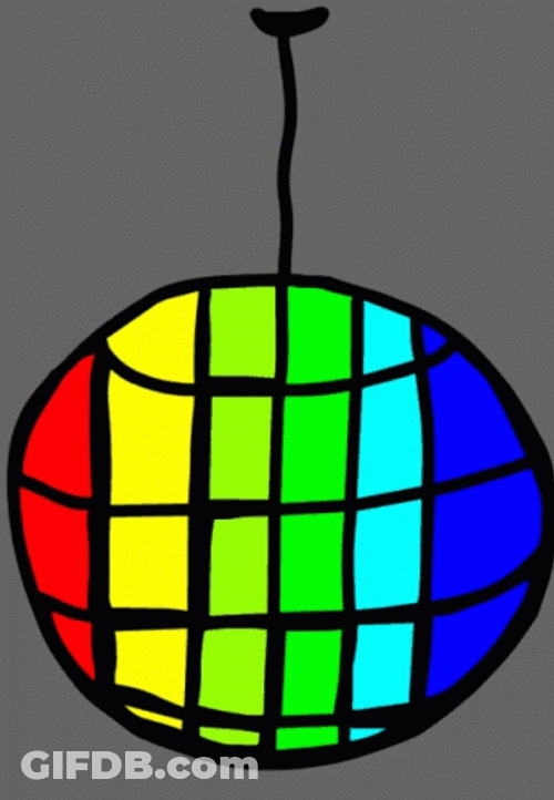 Colorful Disco Ball Art GIF