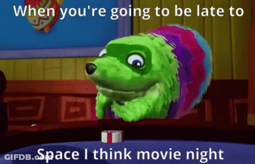 Colorful Dog When You're Going To Be Late To Space I Think Movie Night GIF