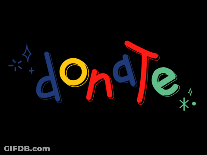 Colorful Donation Text GIF