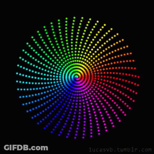 Colorful Dots Circle On Black GIF