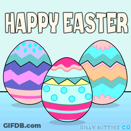 Colorful Easter Eggs Happy Easter GIF