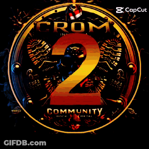 Colorful Emblem With Word Crom GIF