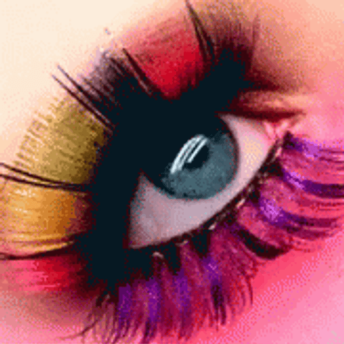 Colorful Eyelashes GIF