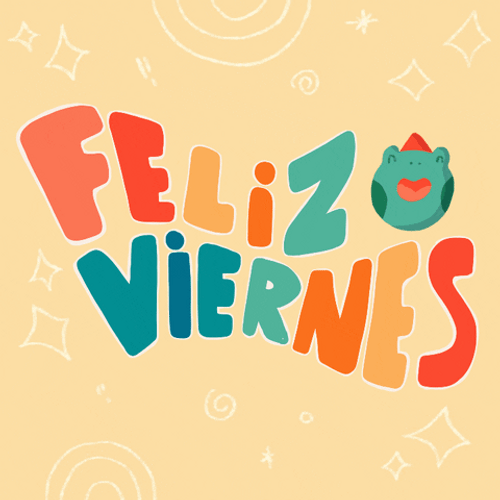 Colorful Feliz Viernes Frog GIF