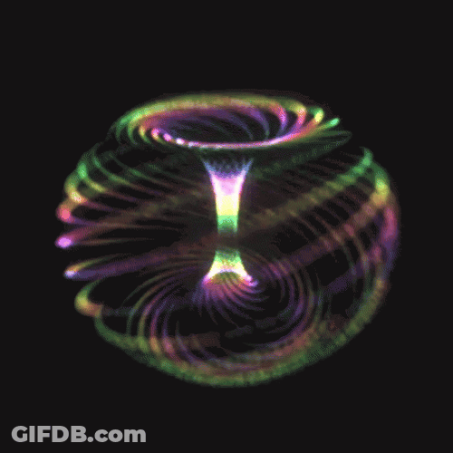 Colorful Figure With Vortex On Top And Base GIF