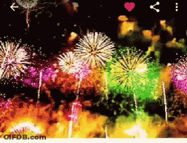 Colorful Firework Display In The Sky GIF