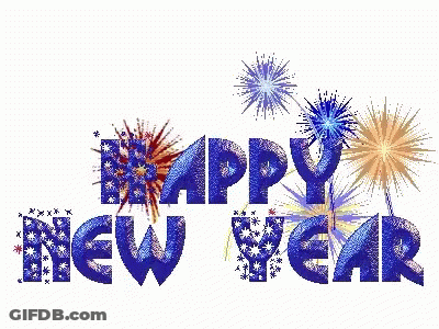 Colorful Fireworks Display Happy New Year GIF