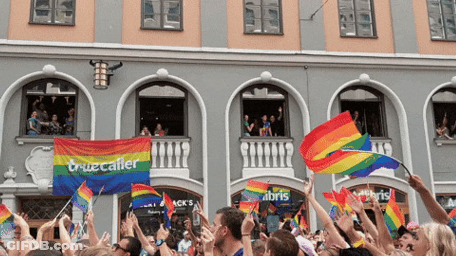 Colorful Flag Parade GIF