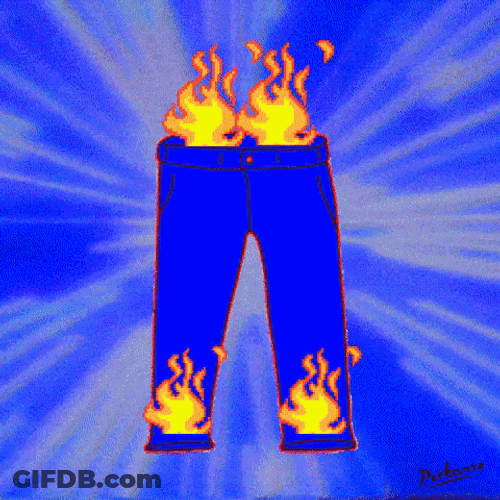 Colorful Flame On Pants GIF