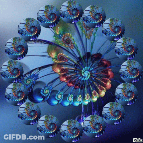 Colorful Flower With Pixiz Text GIF