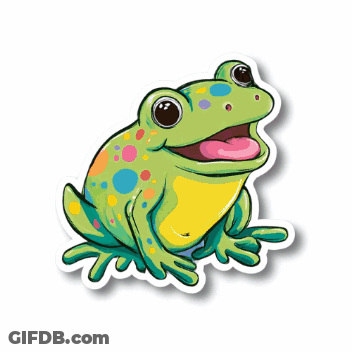 Colorful Frog With Tongue Out GIF