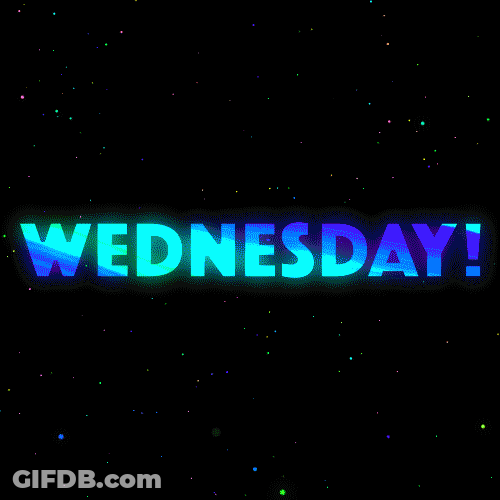 Colorful Funny Wednesday Poster In Space GIF