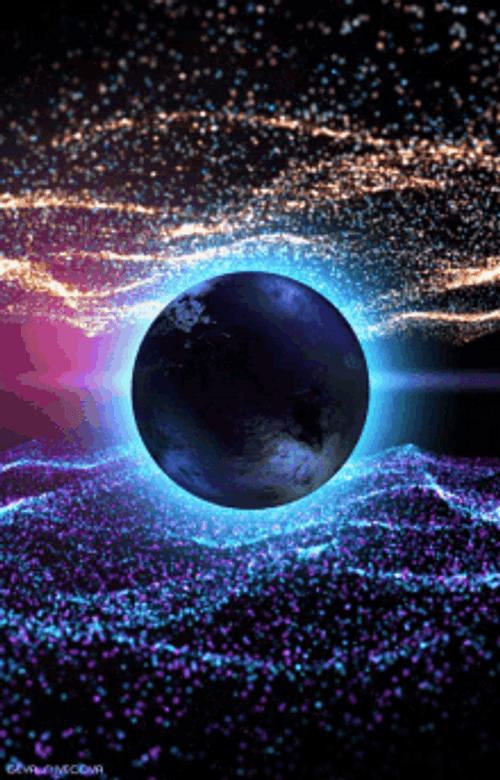 Colorful Galaxy And Planet Wallpaper GIF