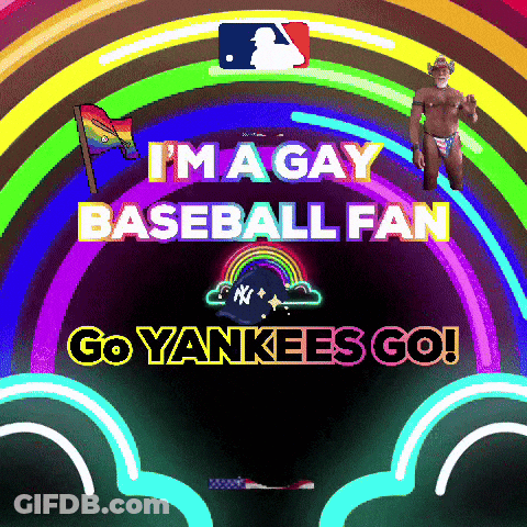Colorful Gay Baseball Fan Go Yankees Go Poster GIF