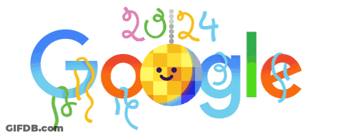 Colorful Google Logo With Checkered Face GIF