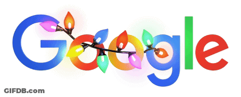 Colorful Google Logo With Christmas Lights GIF
