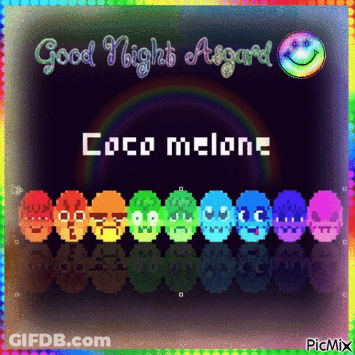 Colorful Greeting Card Says Good Night Asgard GIF
