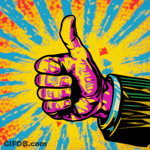 Colorful Hand Giving Thumbs Up GIF