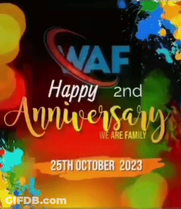 Colorful Happy 2Nd Anniversary We Are Family GIF