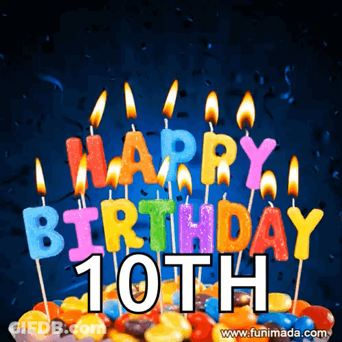 Colorful Happy Birthday Candles GIF